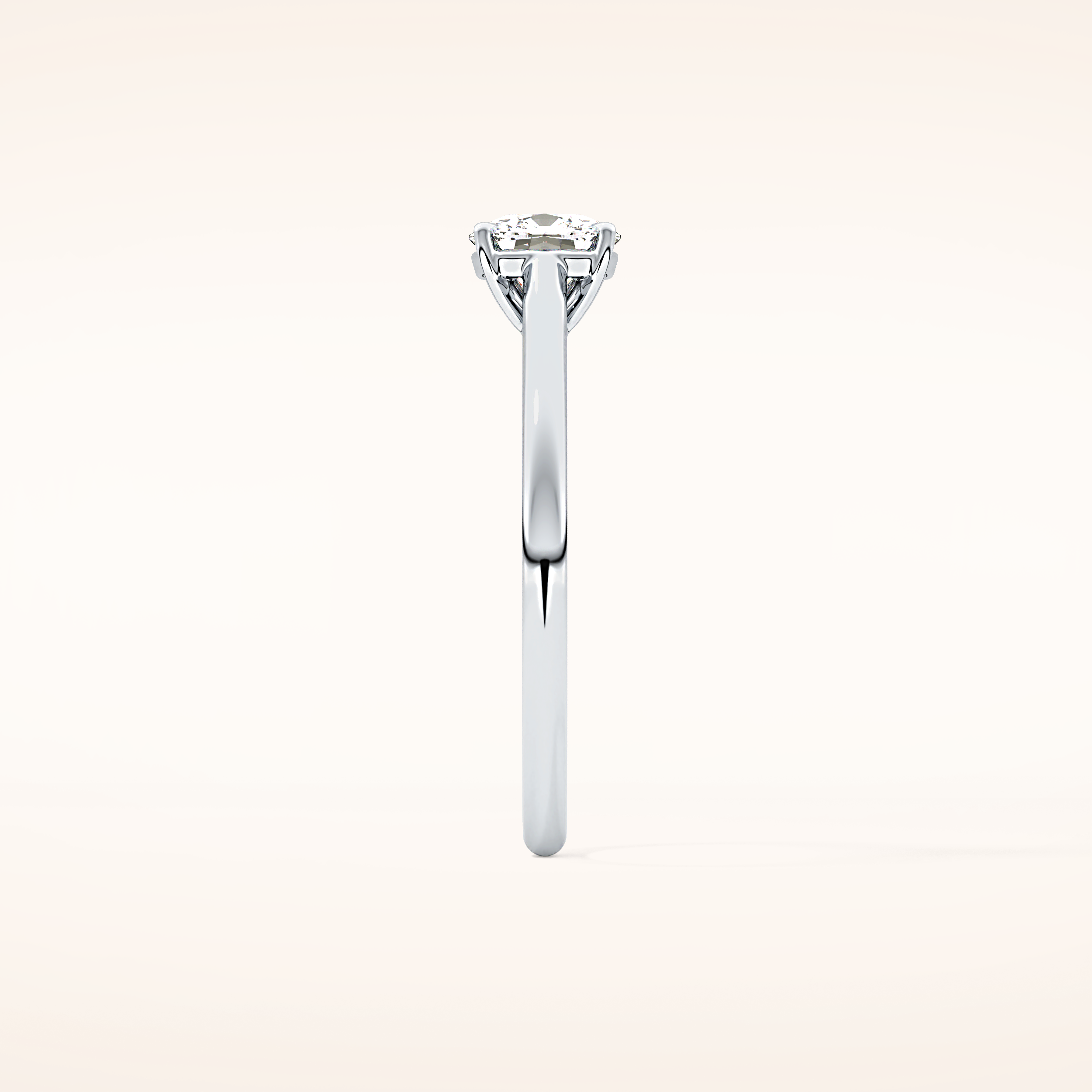 0.95 CT Cushion Shaped Solitaire Moissanite Engagement Ring