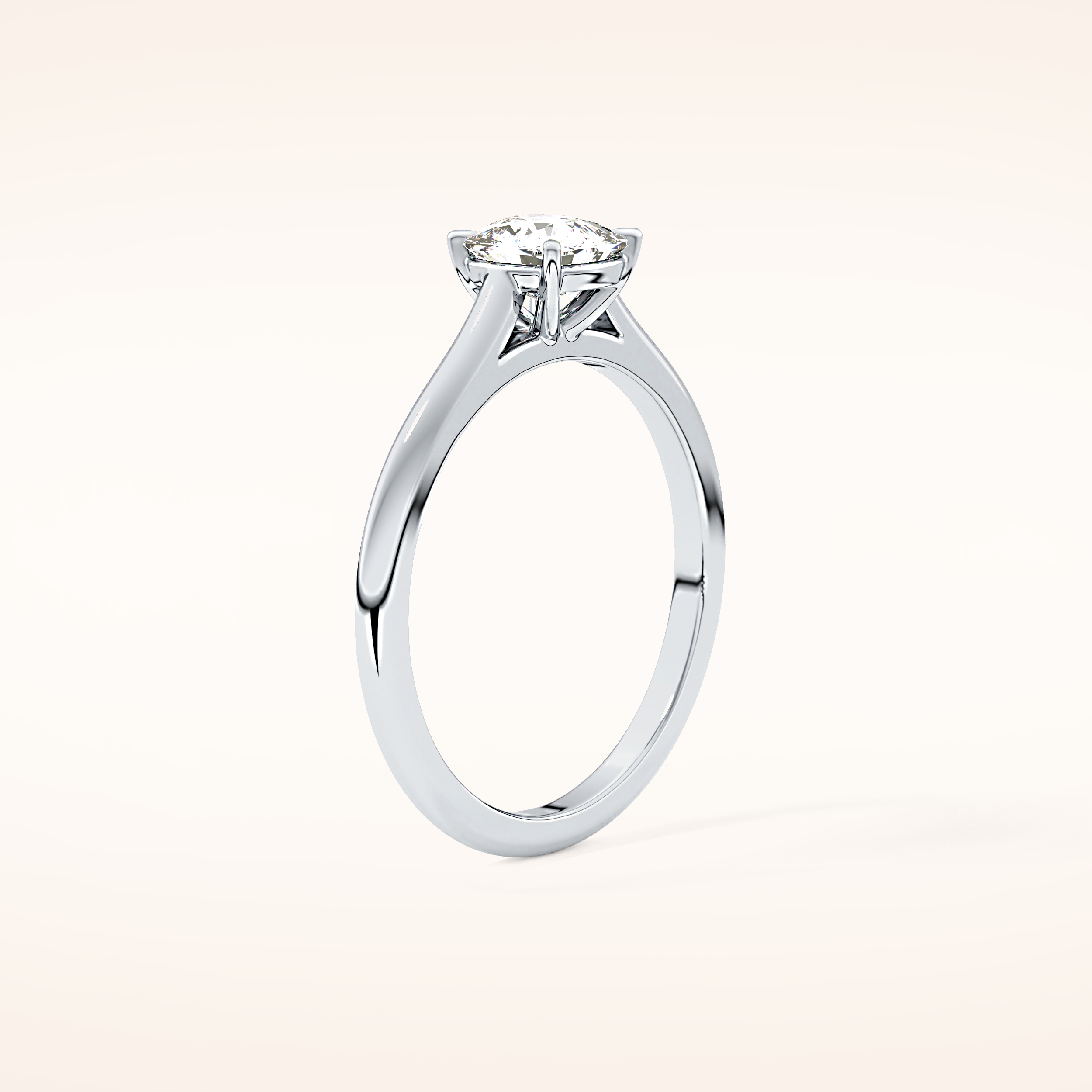 0.95 CT Cushion Shaped Solitaire Moissanite Engagement Ring