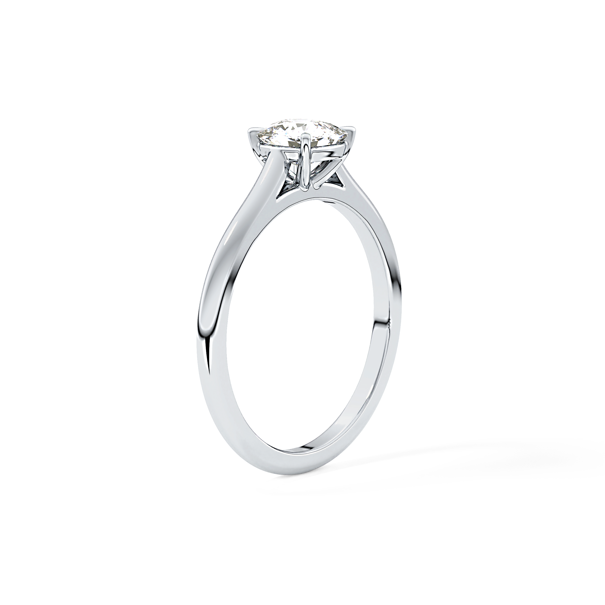Cushion Solitaire Cathedral  Lab Grown Diamond Engagement Ring