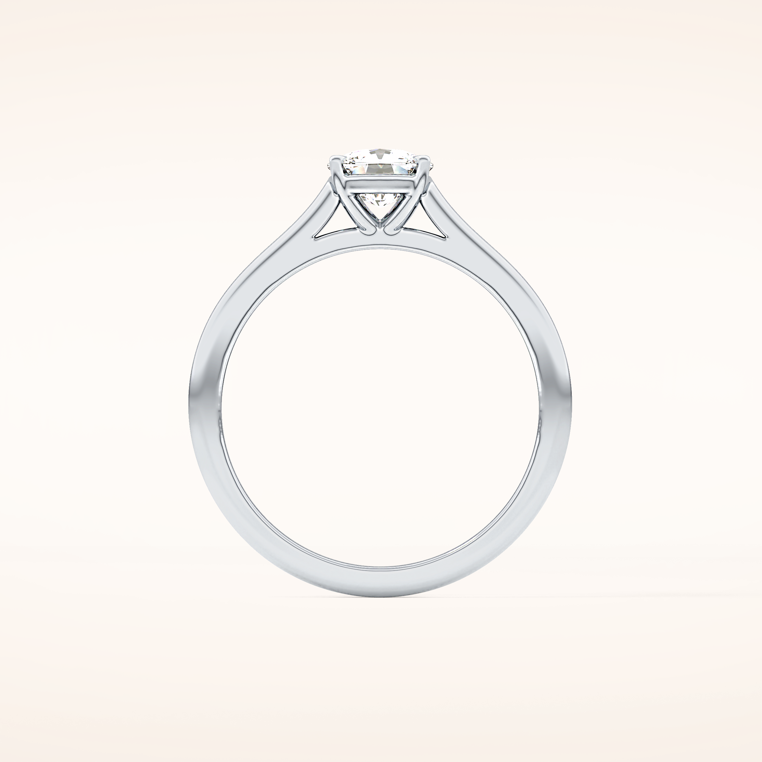 0.95 CT Cushion Shaped Solitaire Moissanite Engagement Ring