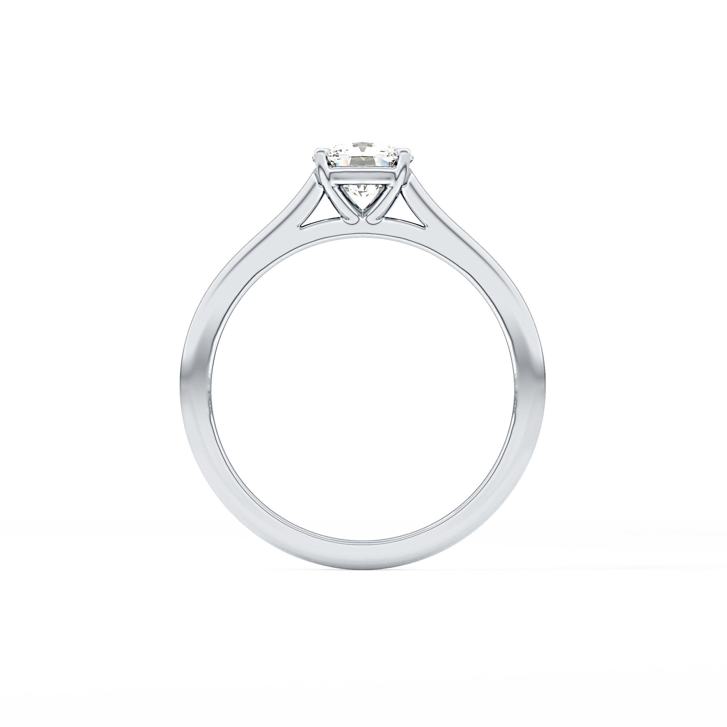 Cushion Solitaire Cathedral  Lab Grown Diamond Engagement Ring