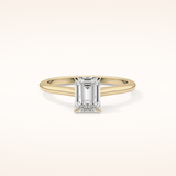 1.02 CT Emerald Shaped Solitaire Moissanite Engagement Ring