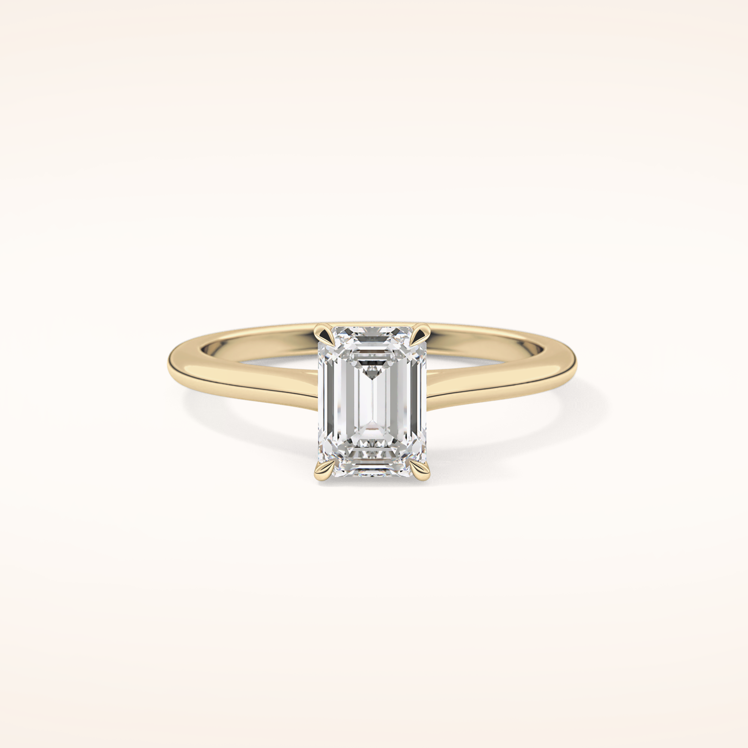 1.02 CT Emerald Shaped Solitaire Moissanite Engagement Ring