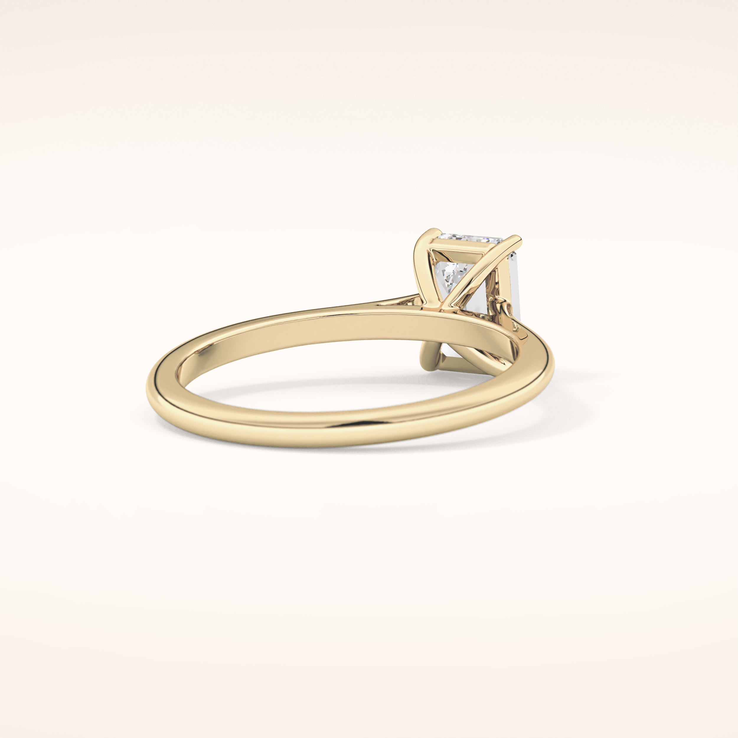 1.02 CT Emerald Shaped Solitaire Moissanite Engagement Ring