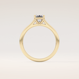 1.02 CT Emerald Shaped Solitaire Moissanite Engagement Ring