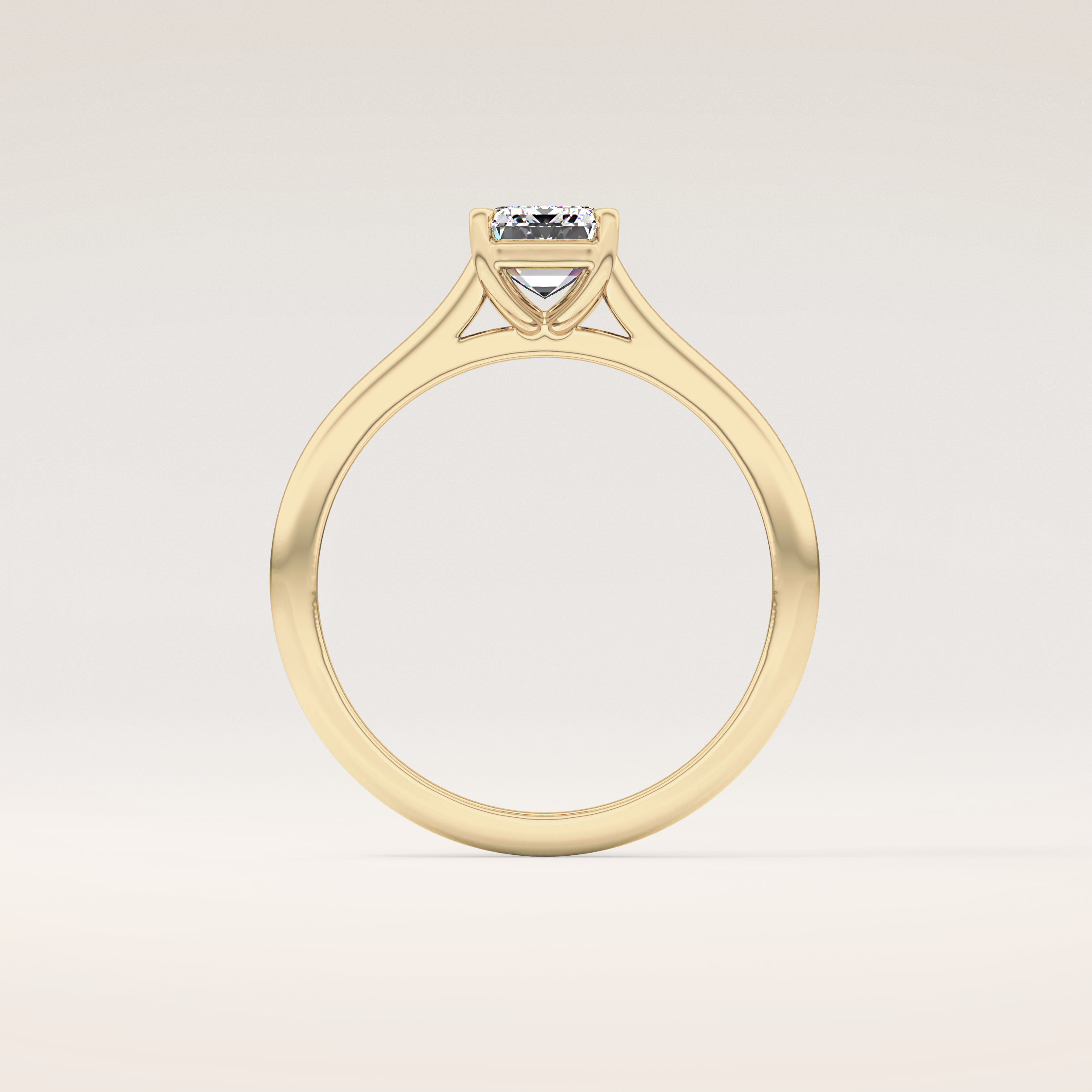 1.02 CT Emerald Shaped Solitaire Moissanite Engagement Ring
