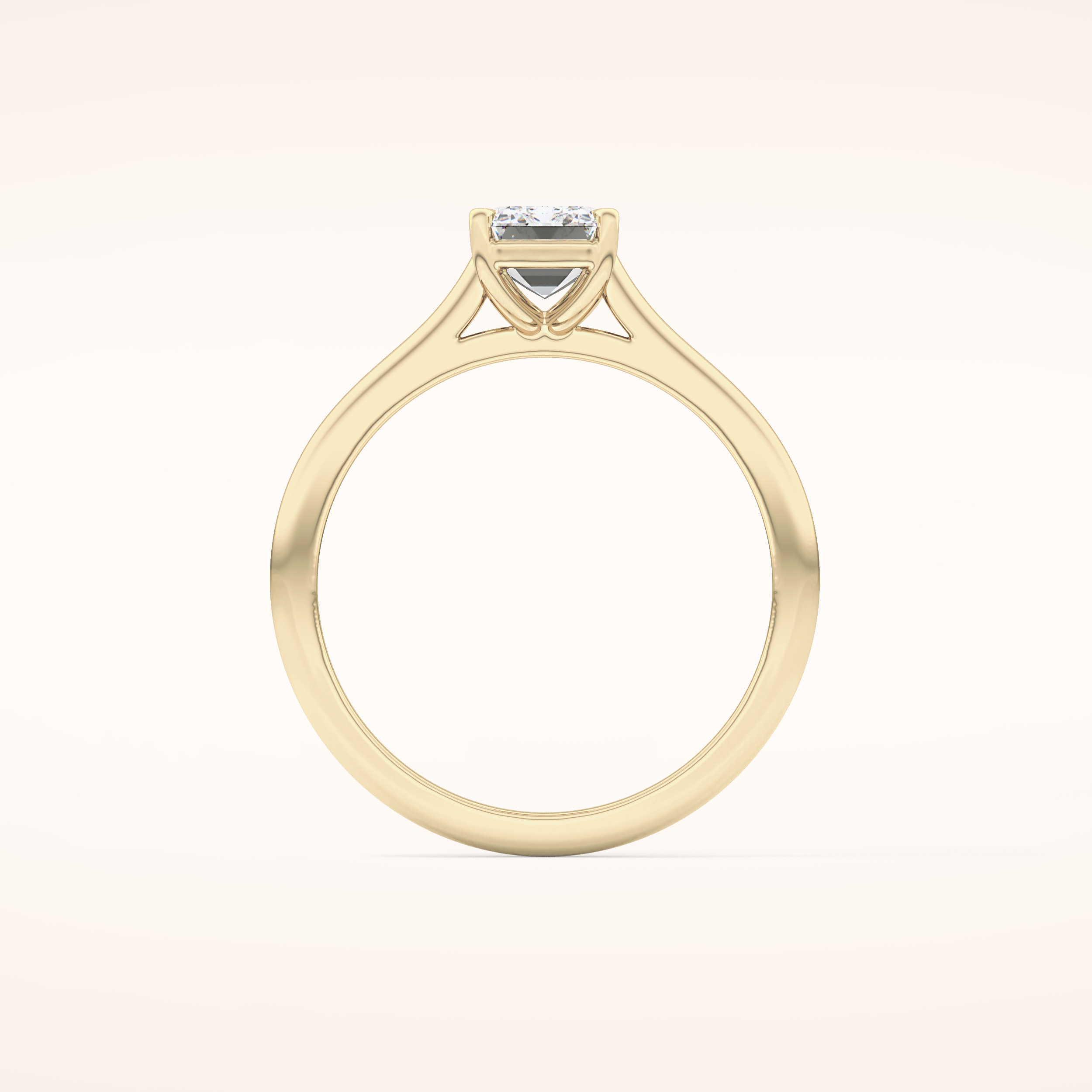1.02 CT Emerald Shaped Solitaire Moissanite Engagement Ring