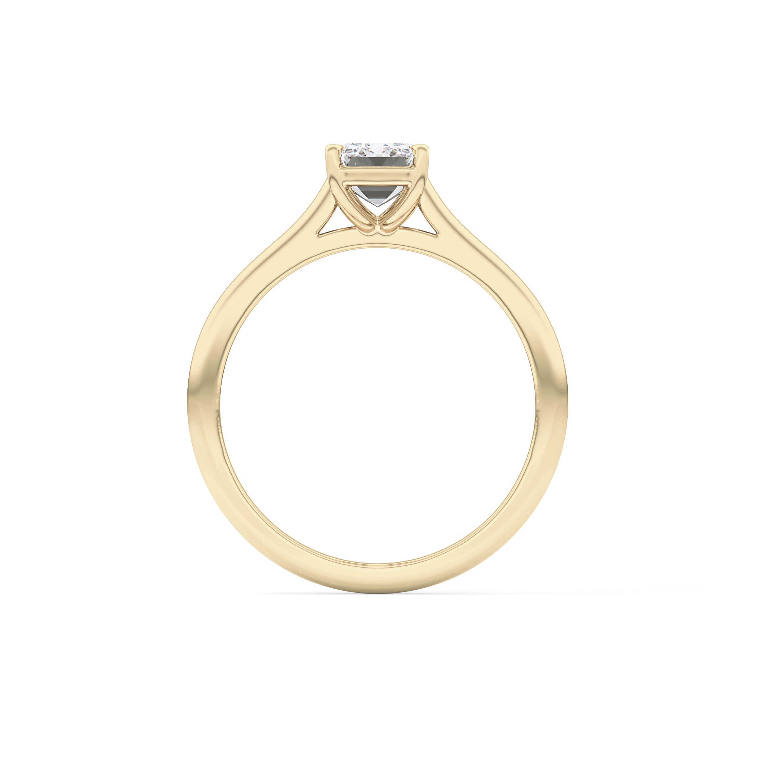 Emerald Solitaire Cathedral Lab Grown Diamond Engagement Ring
