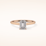 1.02 CT Emerald Shaped Solitaire Moissanite Engagement Ring