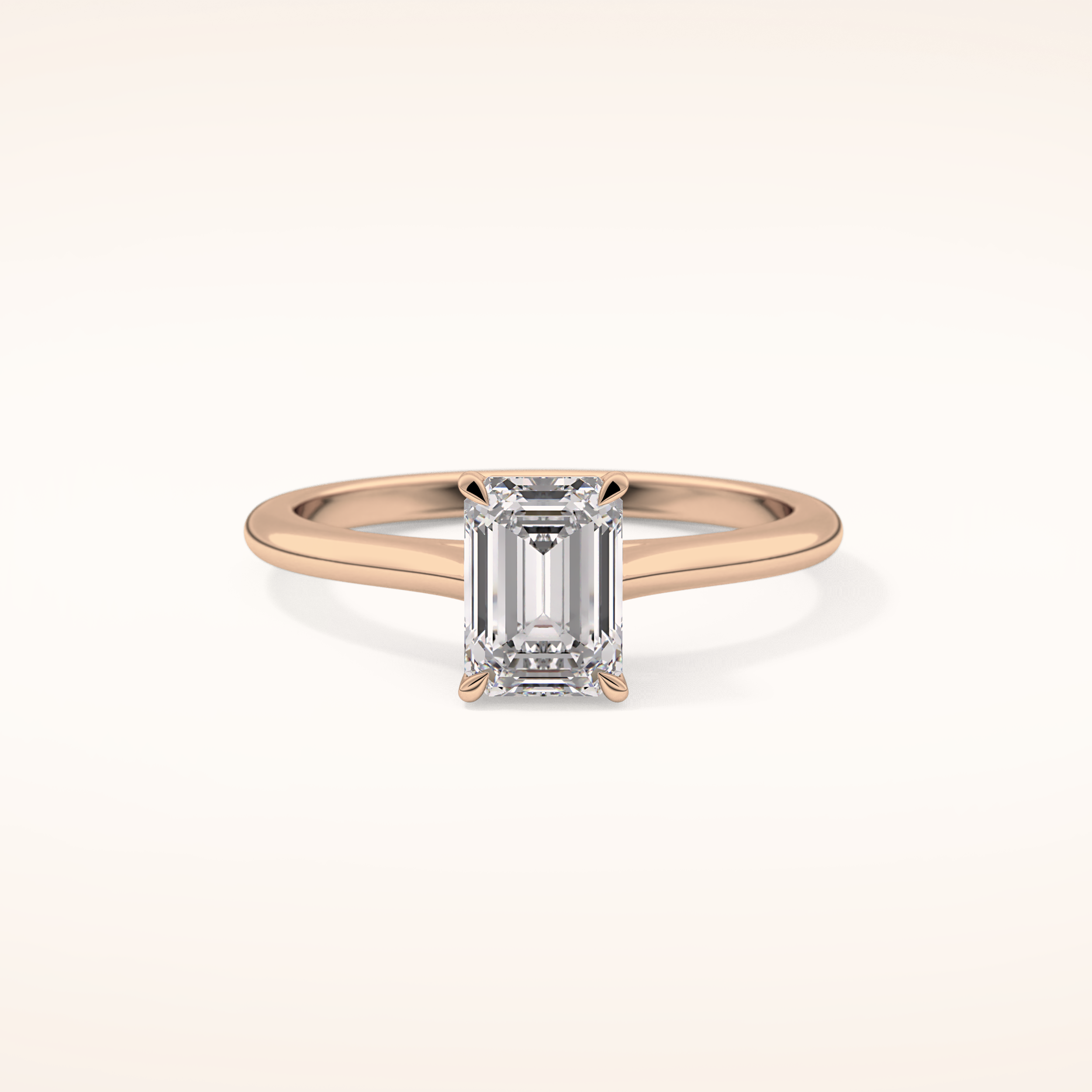 1.02 CT Emerald Shaped Solitaire Moissanite Engagement Ring