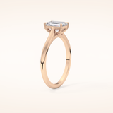 1.02 CT Emerald Shaped Solitaire Moissanite Engagement Ring