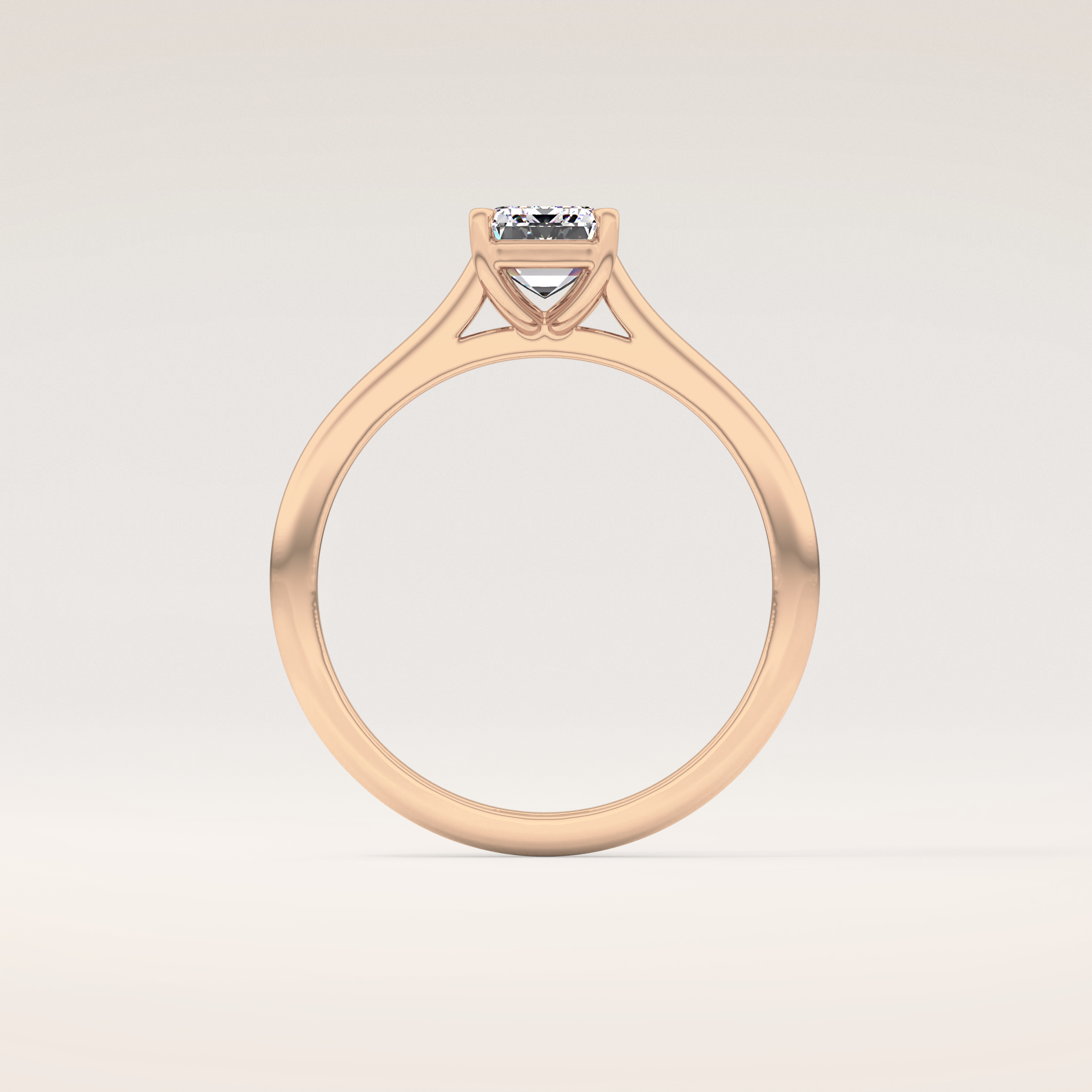 1.02 CT Emerald Shaped Solitaire Moissanite Engagement Ring