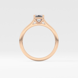 Emerald Solitaire Cathedral Lab Grown Diamond Engagement Ring