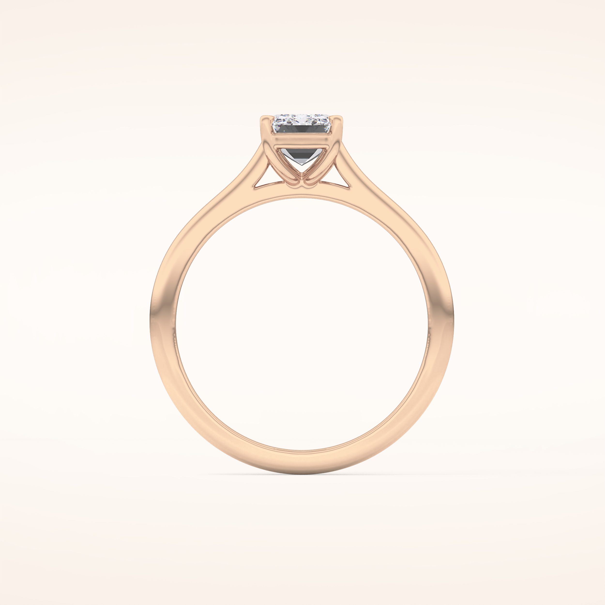 1.02 CT Emerald Shaped Solitaire Moissanite Engagement Ring