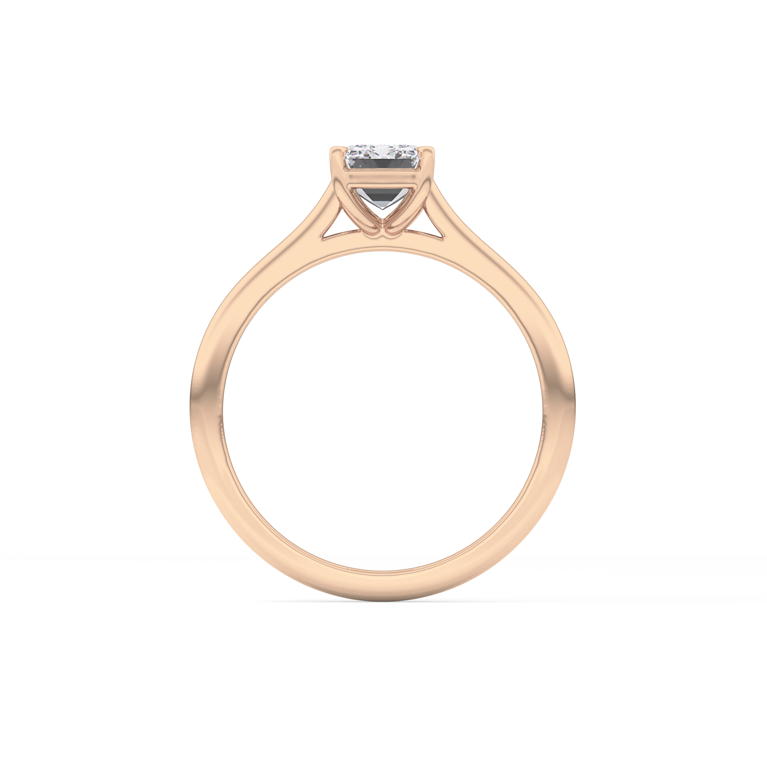 Emerald Solitaire Cathedral Lab Grown Diamond Engagement Ring