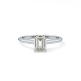 Emerald Solitaire Cathedral Lab Grown Diamond Engagement Ring