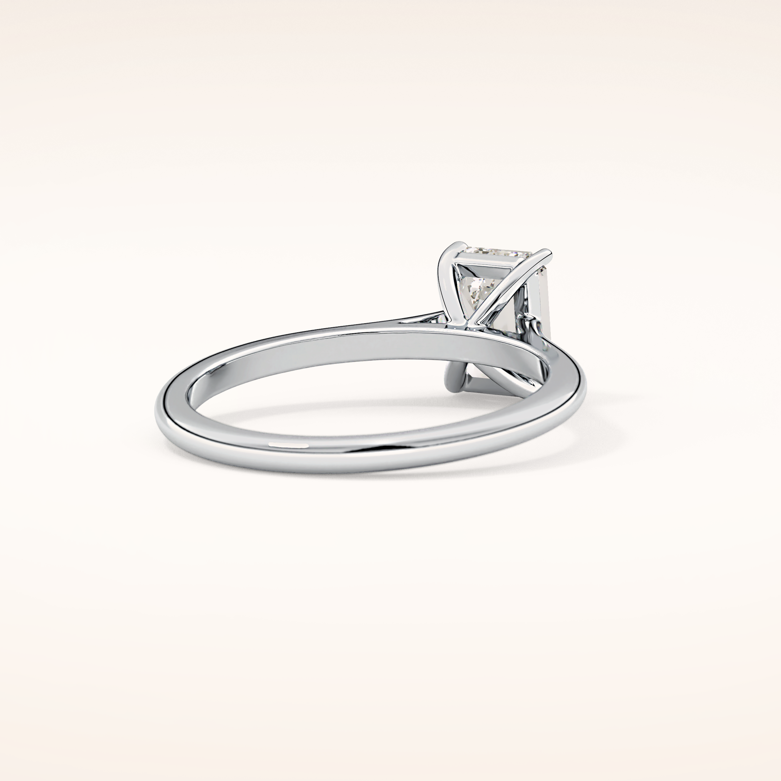 1.02 CT Emerald Shaped Solitaire Moissanite Engagement Ring