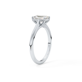 Emerald Solitaire Cathedral Lab Grown Diamond Engagement Ring