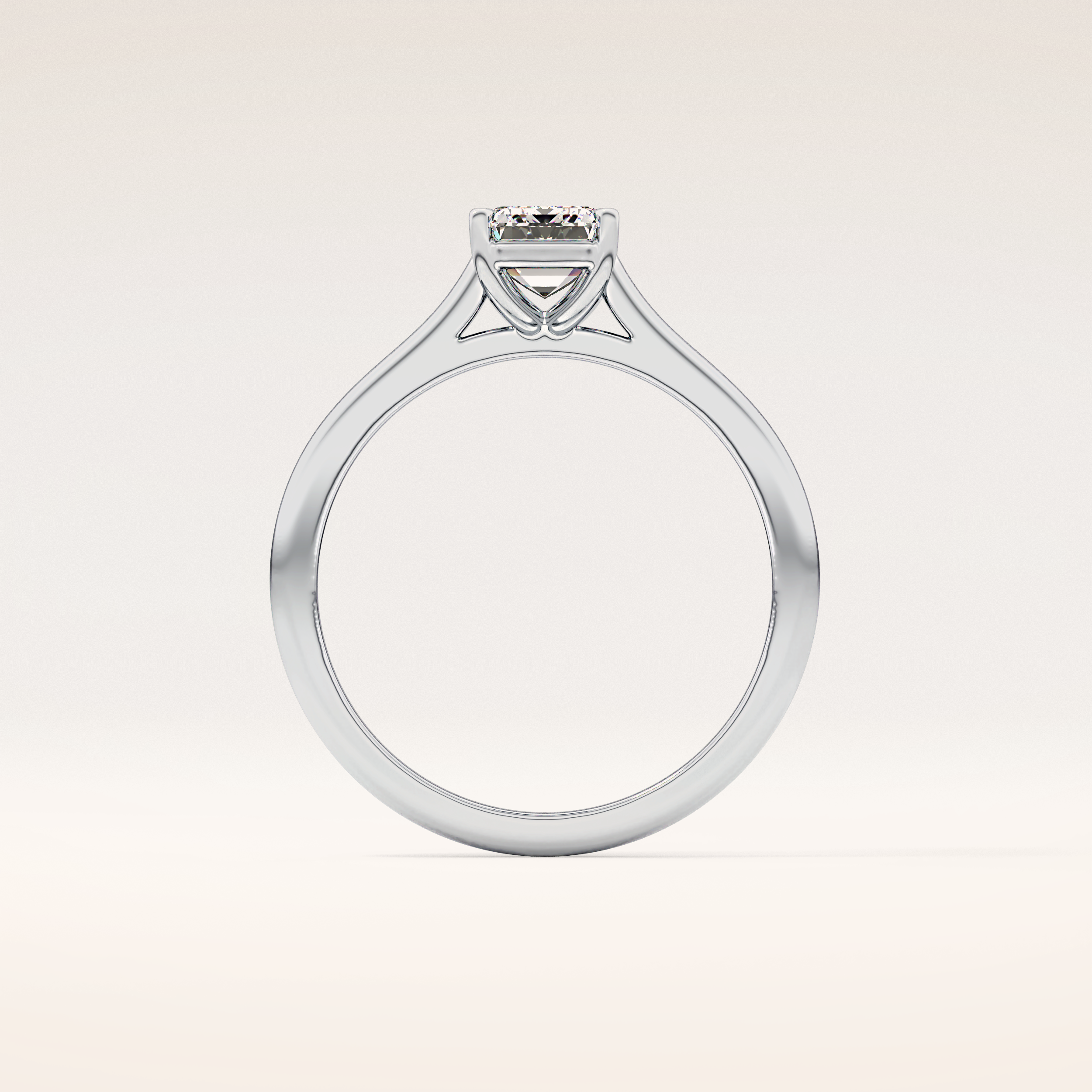 1.02 CT Emerald Shaped Solitaire Moissanite Engagement Ring