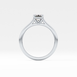 Emerald Solitaire Cathedral Lab Grown Diamond Engagement Ring
