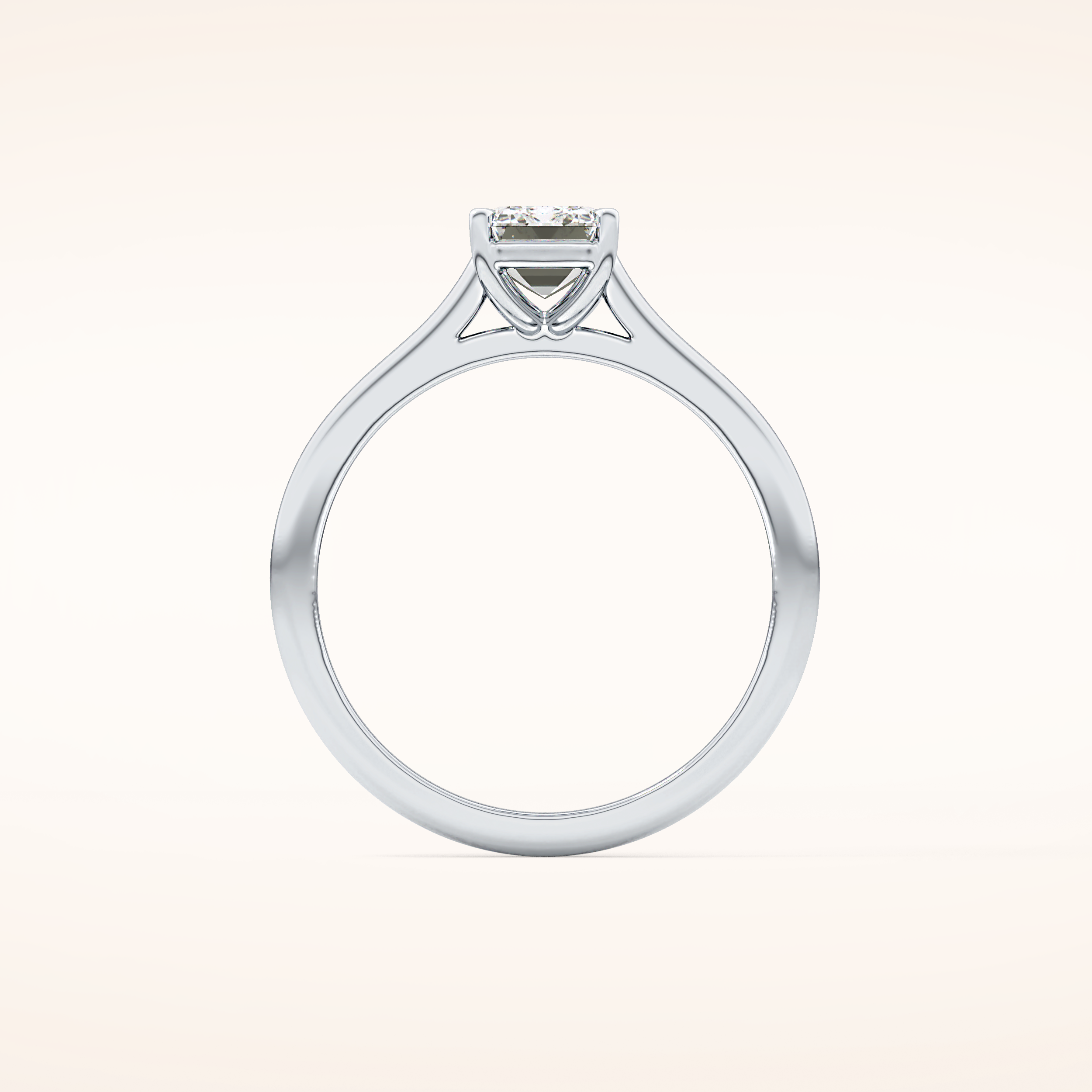 1.02 CT Emerald Shaped Solitaire Moissanite Engagement Ring