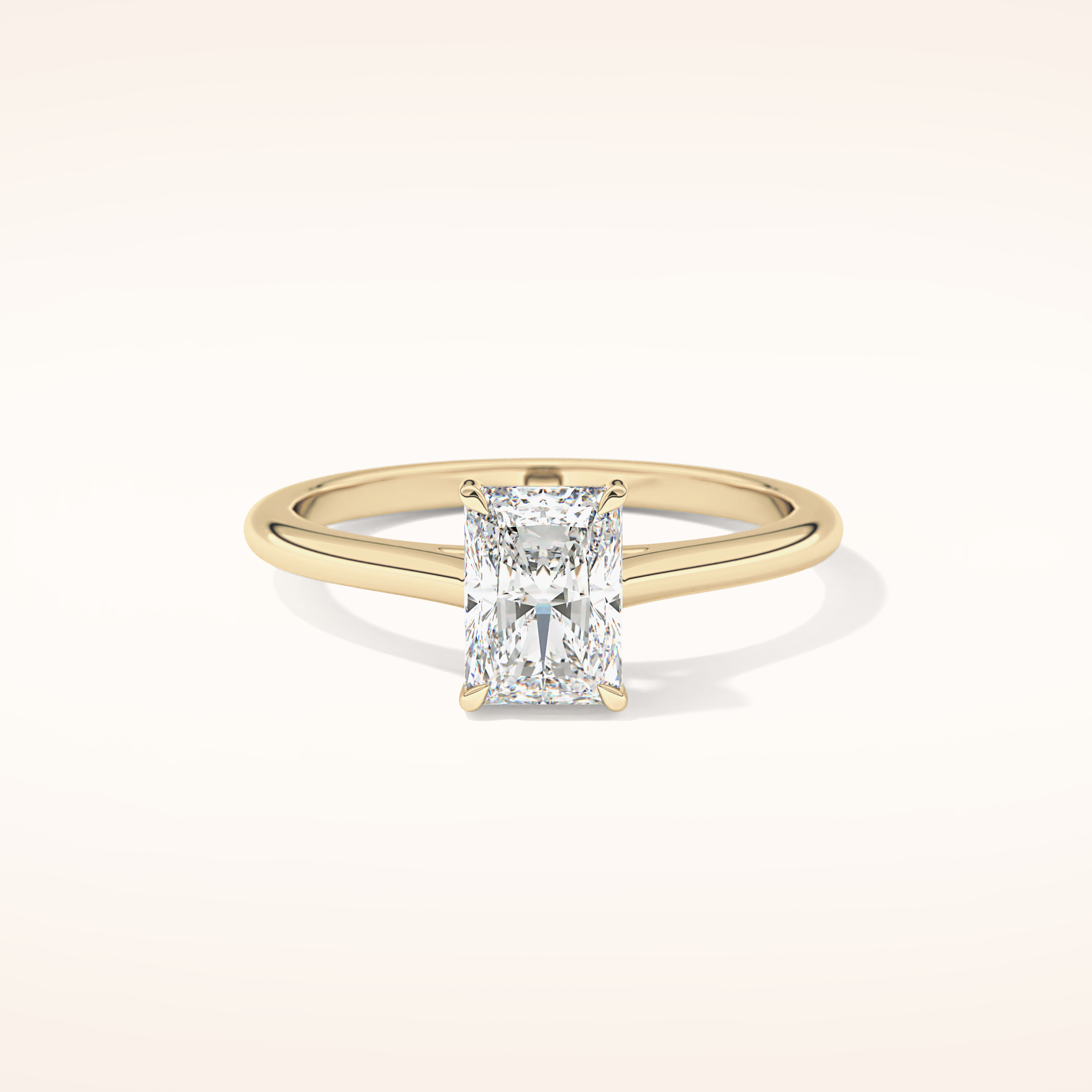 1.21 CT Radiant Shaped Solitaire Moissanite Engagement Ring