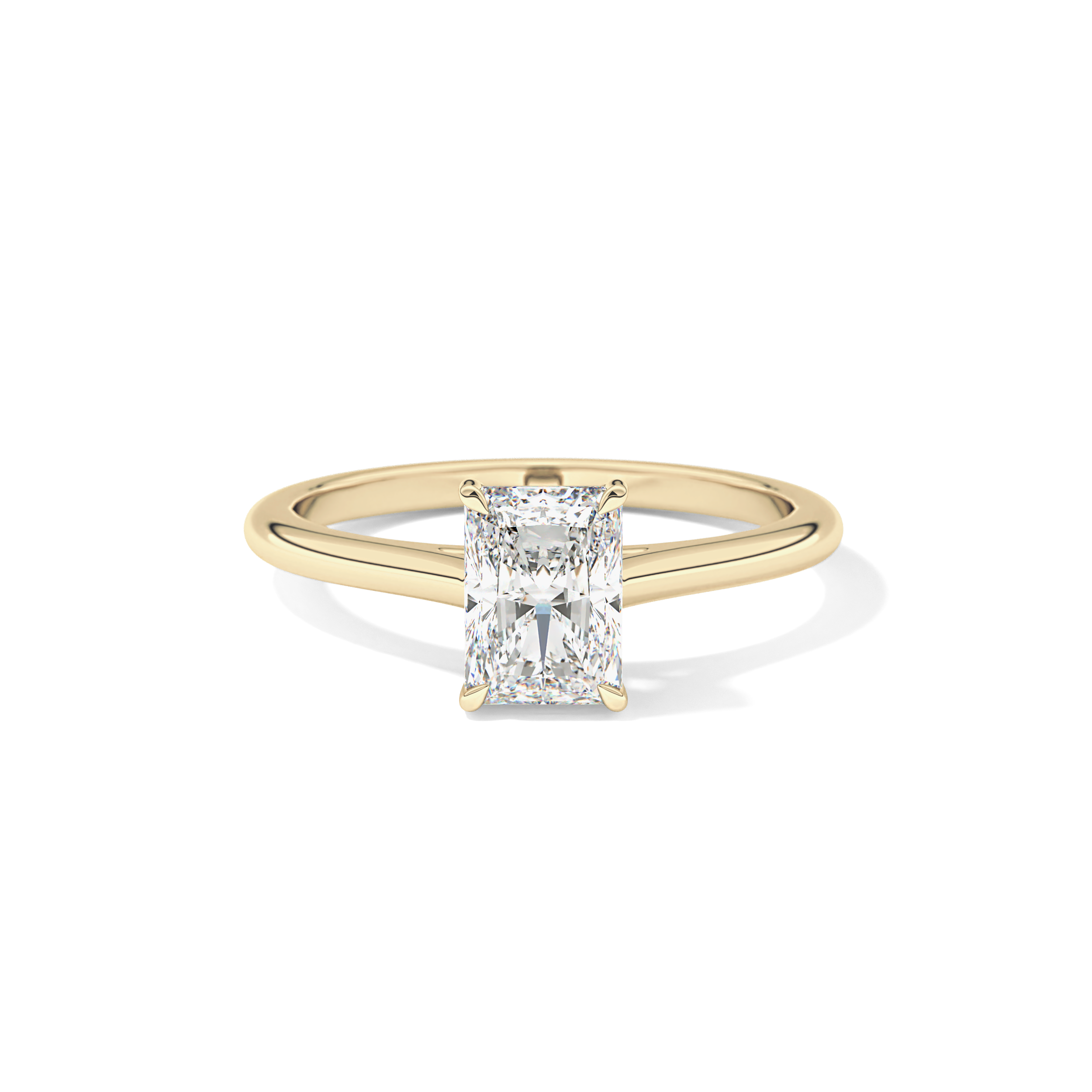 Radiant Solitaire Cathedral Lab Grown Diamond Engagement Ring