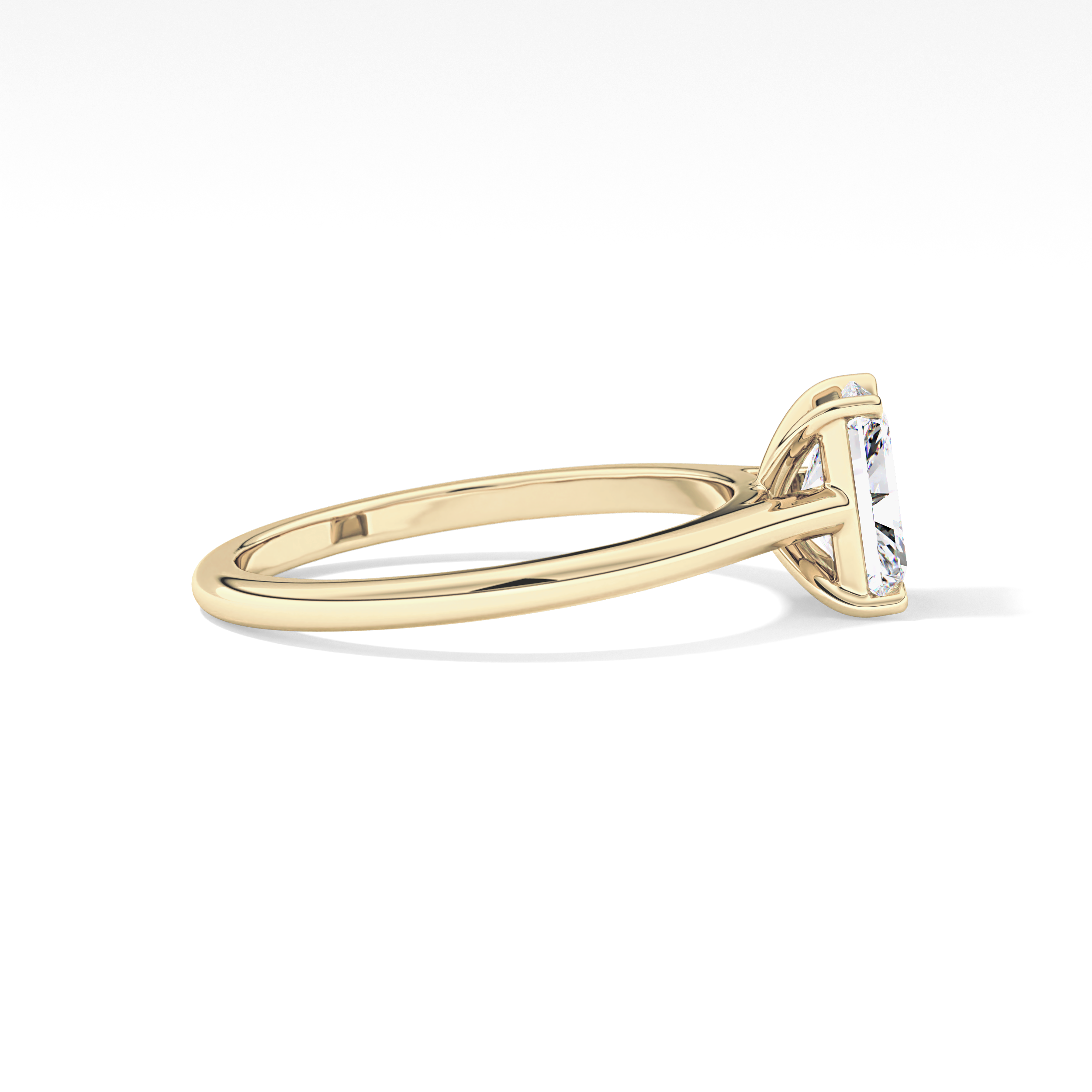 Radiant Solitaire Cathedral Lab Grown Diamond Engagement Ring