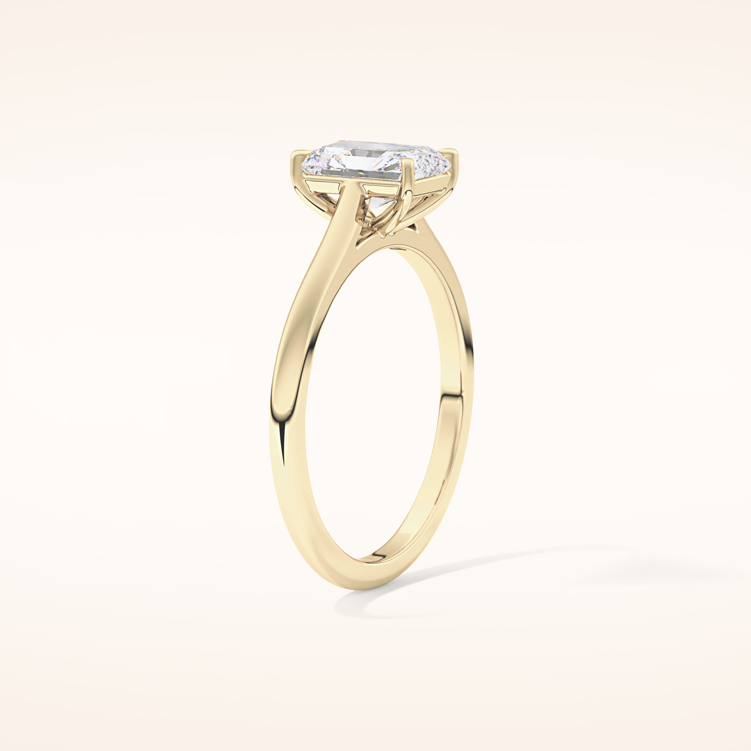 1.21 CT Radiant Shaped Solitaire Moissanite Engagement Ring