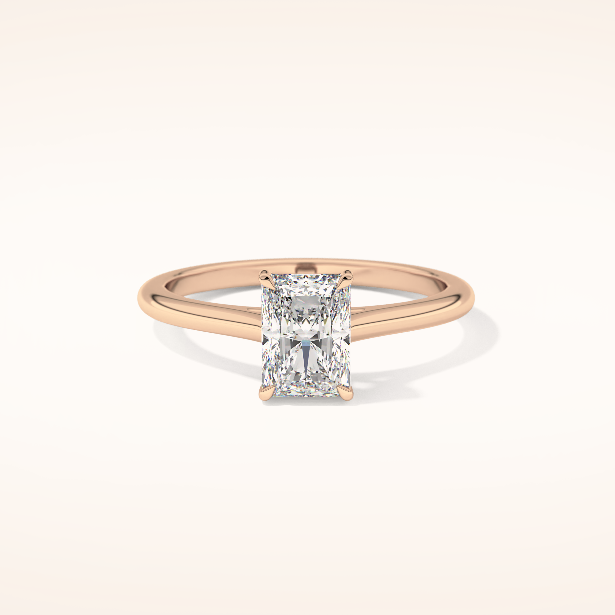 1.21 CT Radiant Shaped Solitaire Moissanite Engagement Ring