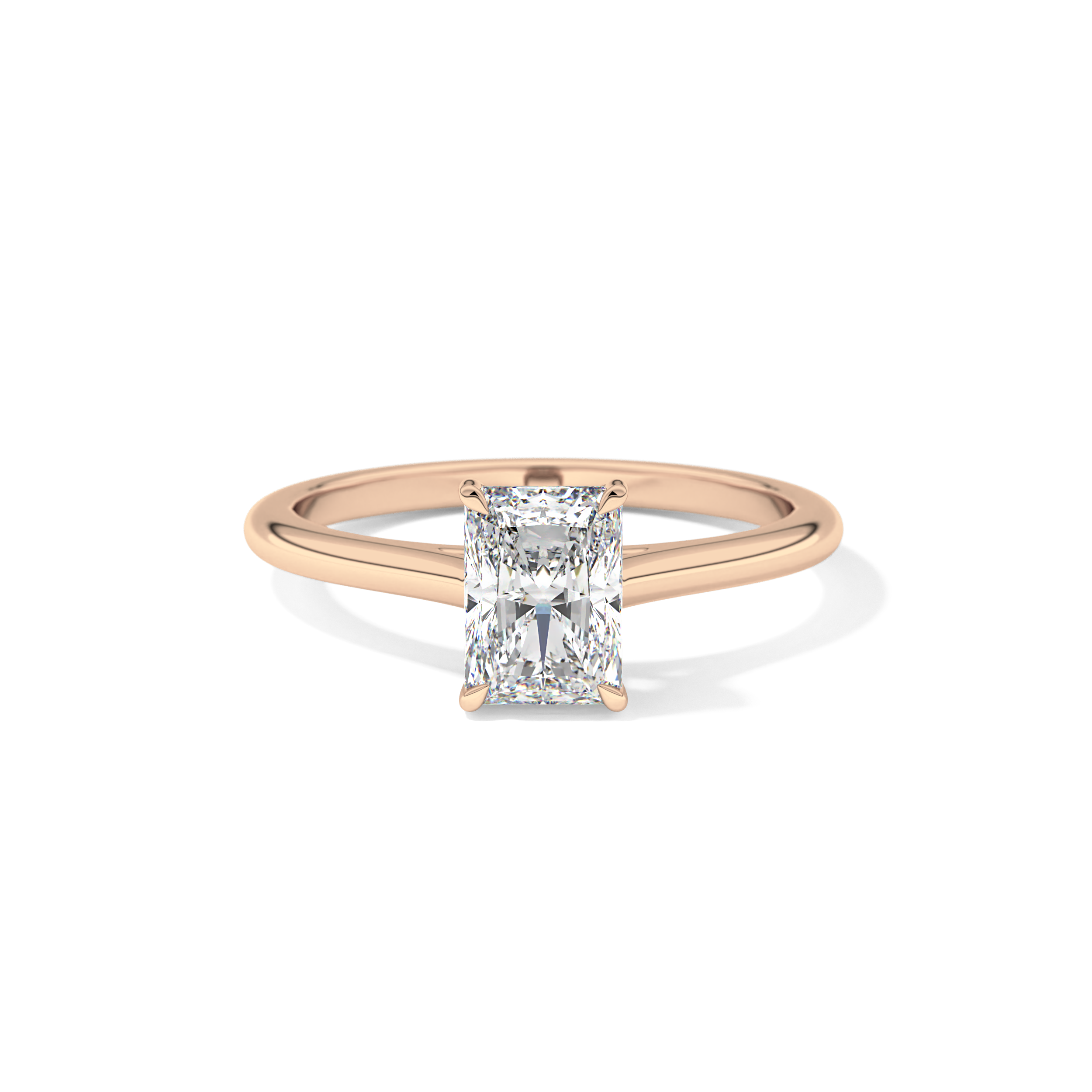 Radiant Solitaire Cathedral Lab Grown Diamond Engagement Ring