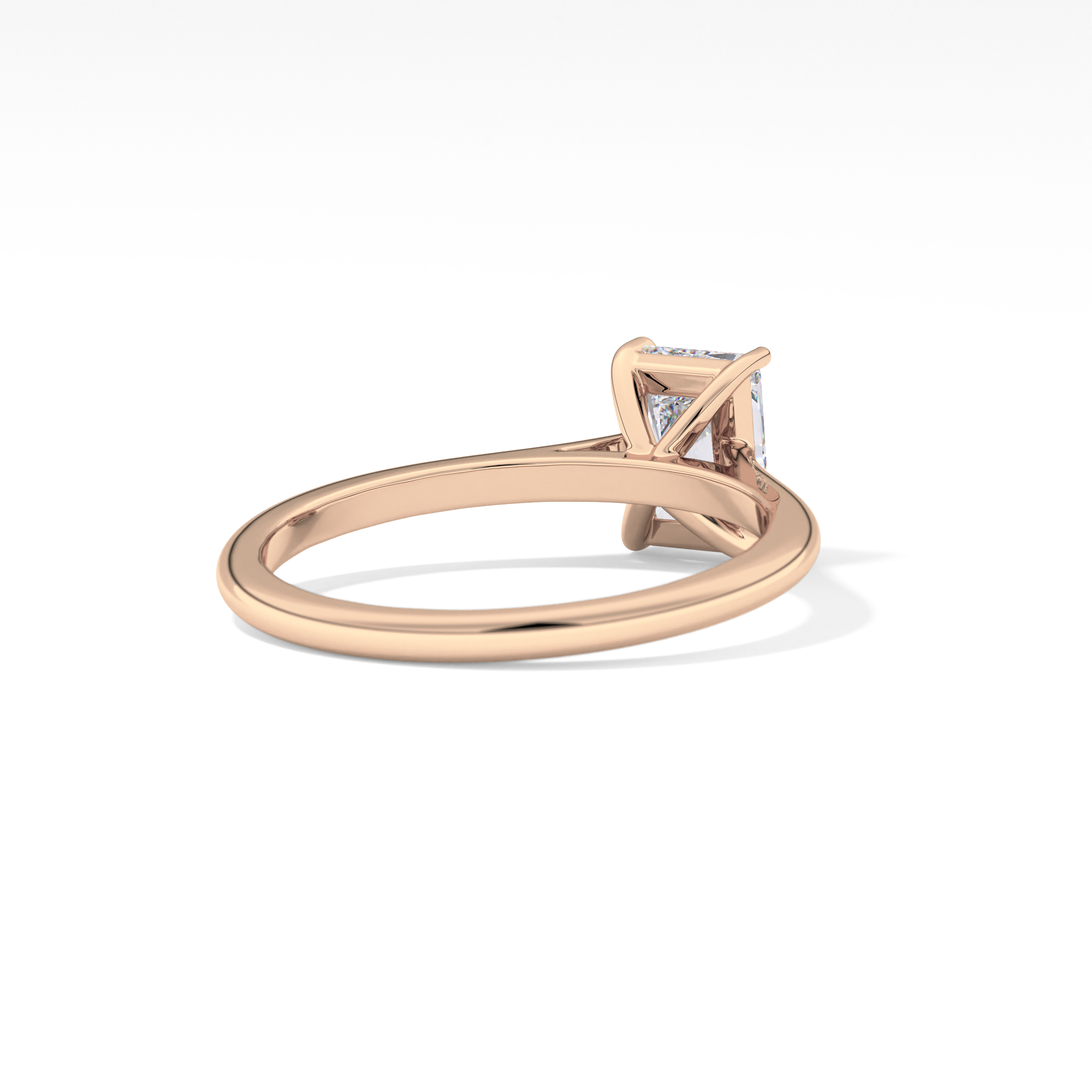 Radiant Solitaire Cathedral Lab Grown Diamond Engagement Ring
