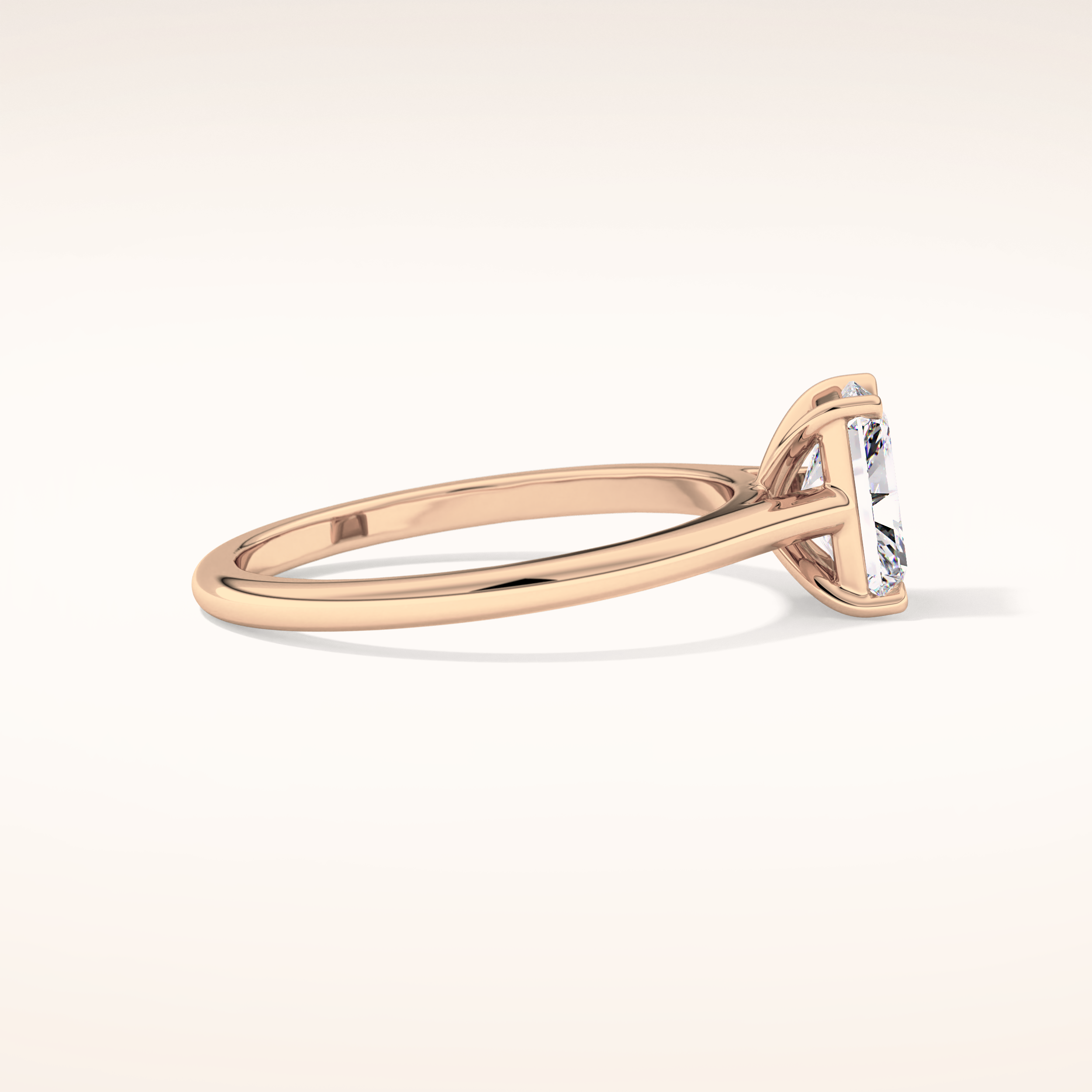 1.21 CT Radiant Shaped Solitaire Moissanite Engagement Ring