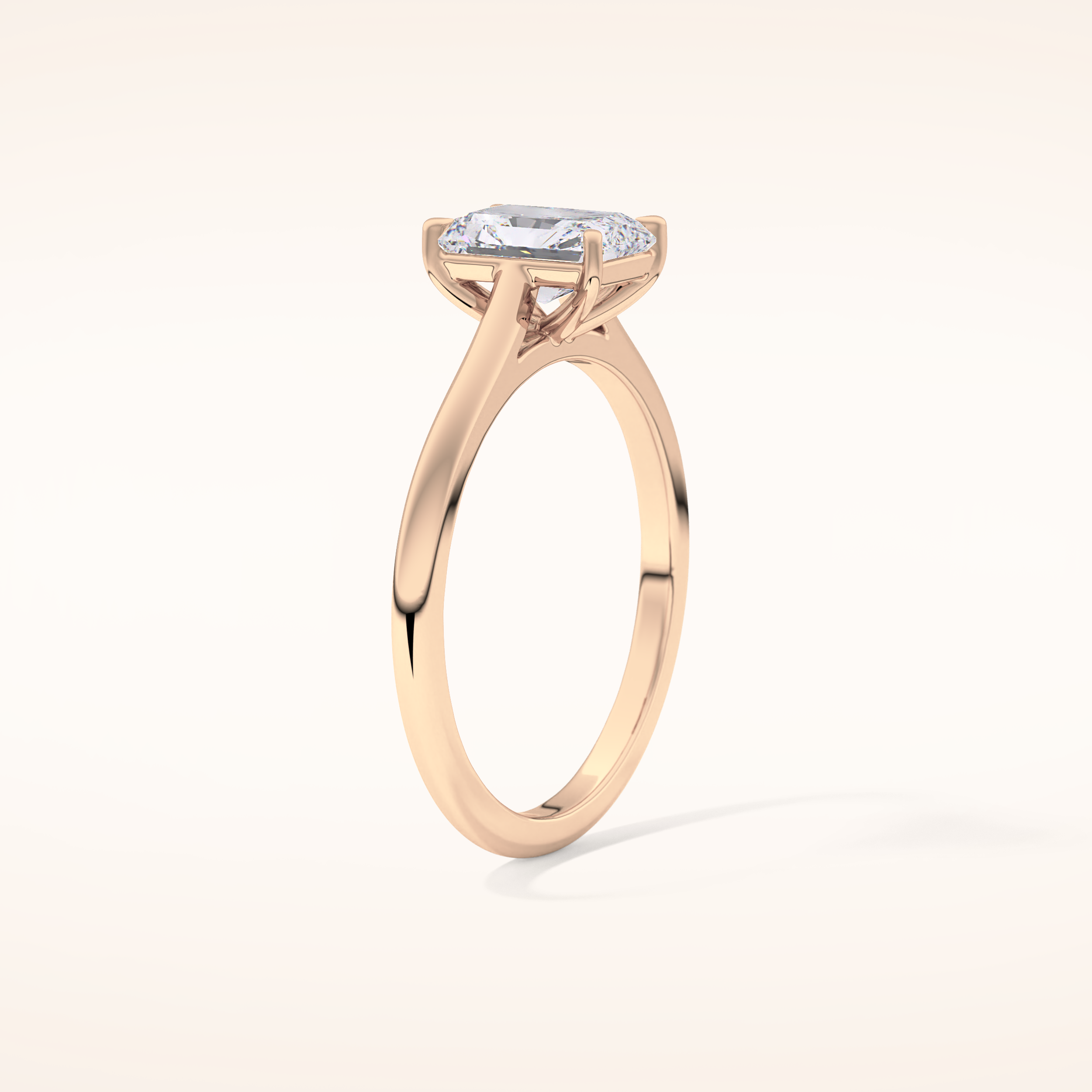 1.21 CT Radiant Shaped Solitaire Moissanite Engagement Ring