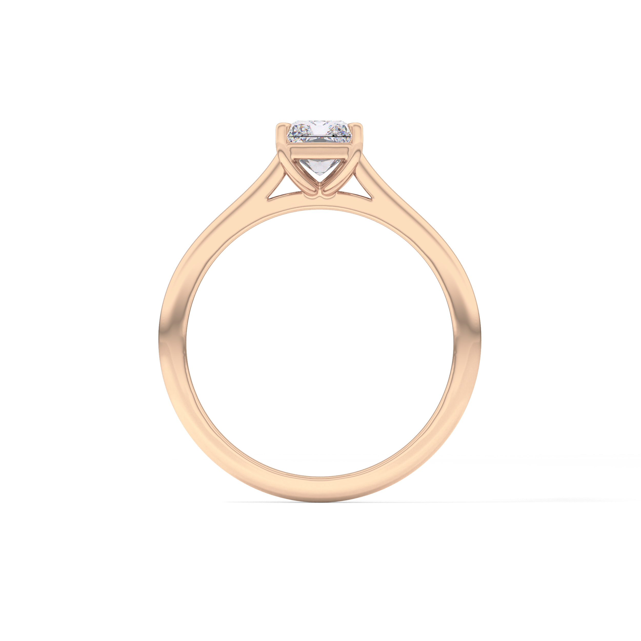 Radiant Solitaire Cathedral Lab Grown Diamond Engagement Ring