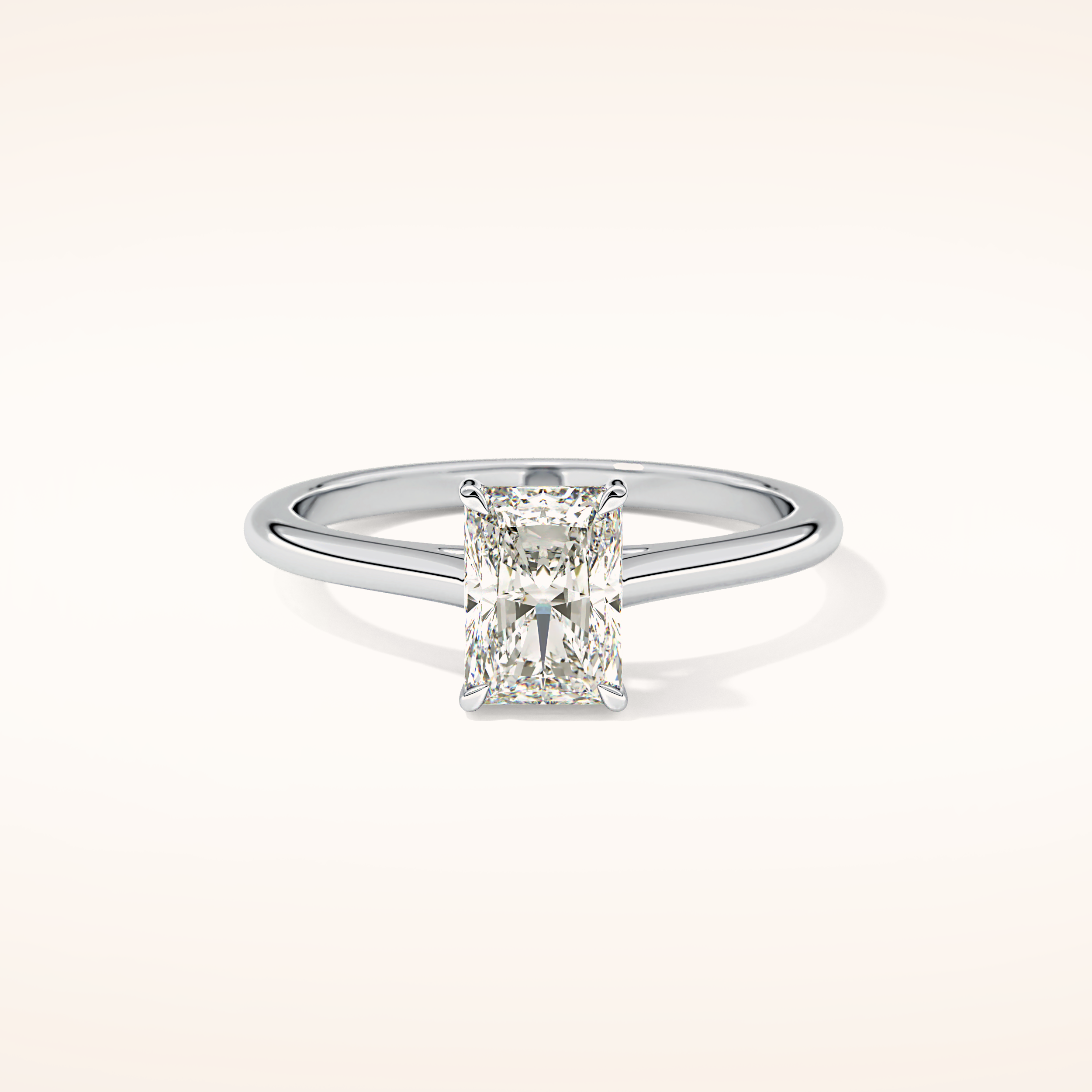 1.21 CT Radiant Shaped Solitaire Moissanite Engagement Ring