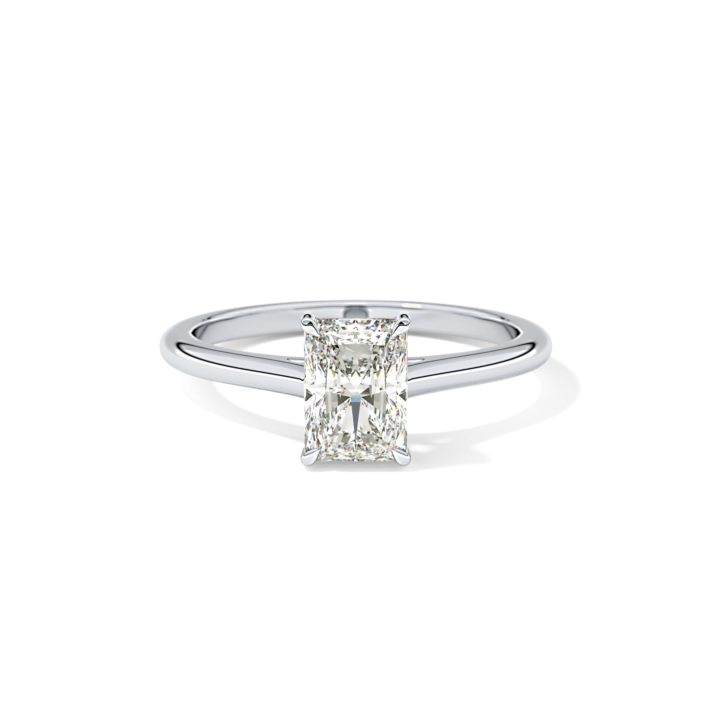 Radiant Solitaire Cathedral Lab Grown Diamond Engagement Ring