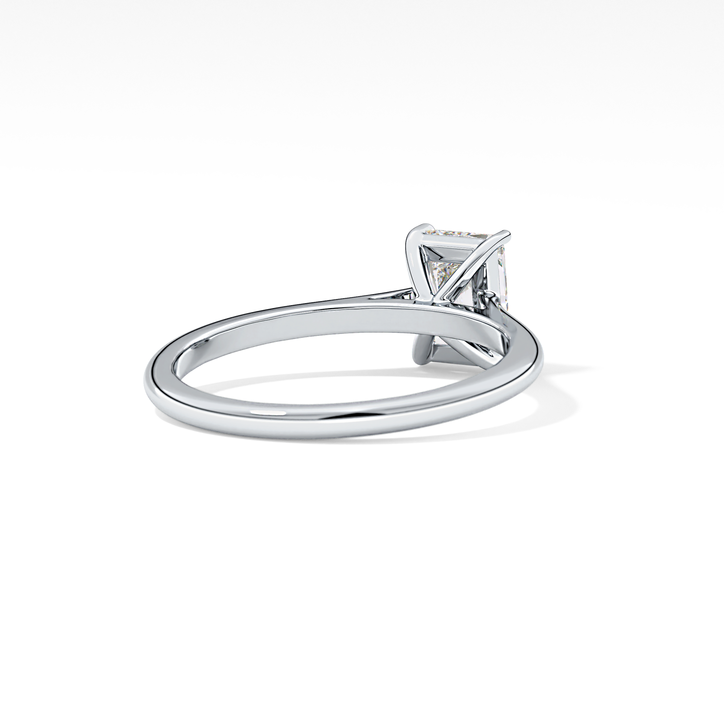 Radiant Solitaire Cathedral Lab Grown Diamond Engagement Ring