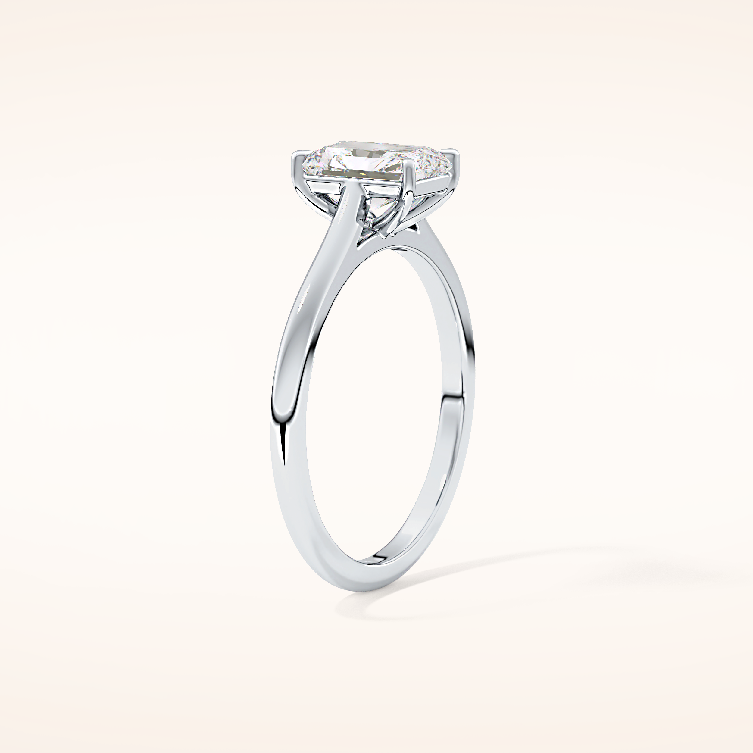 1.21 CT Radiant Shaped Solitaire Moissanite Engagement Ring