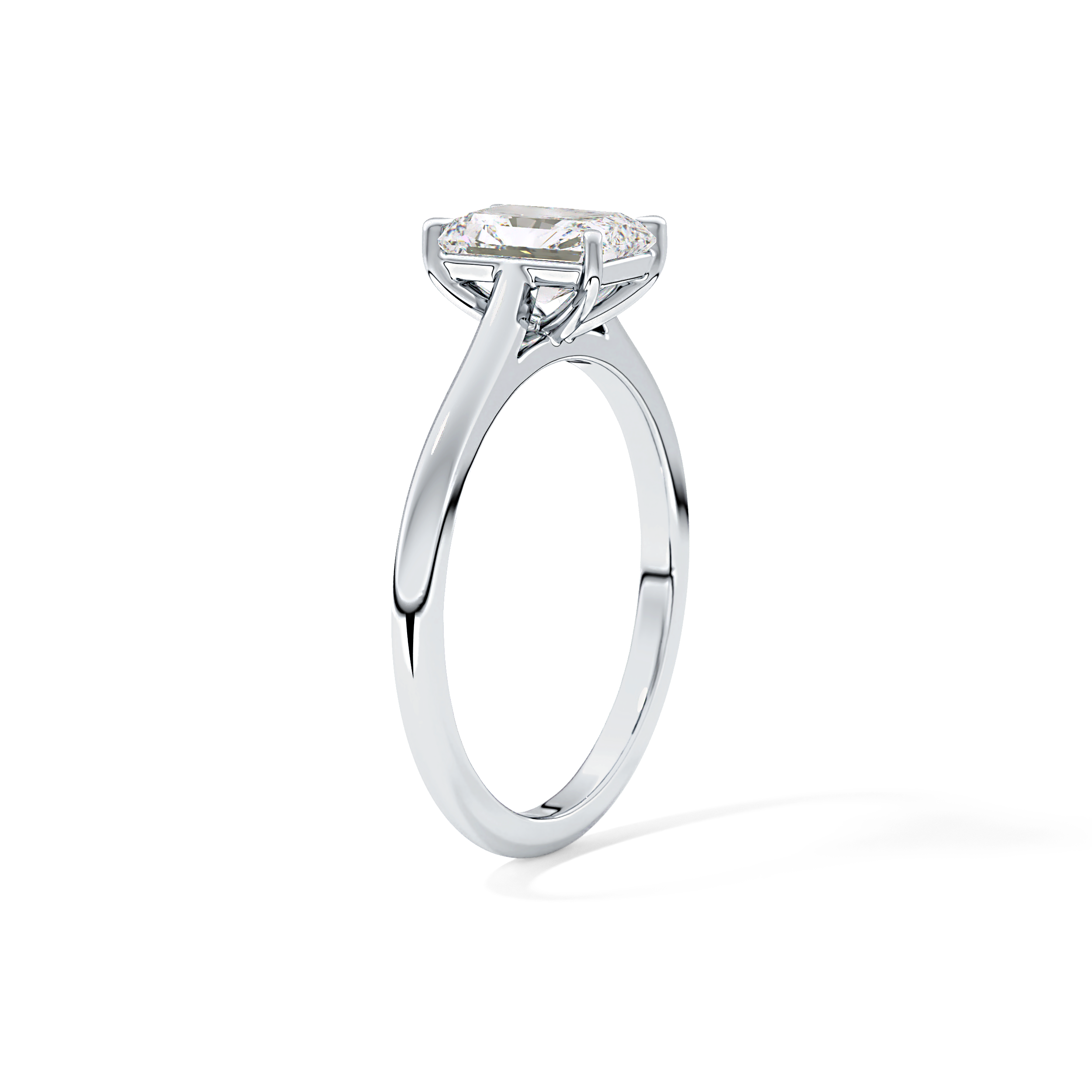 Radiant Solitaire Cathedral Lab Grown Diamond Engagement Ring