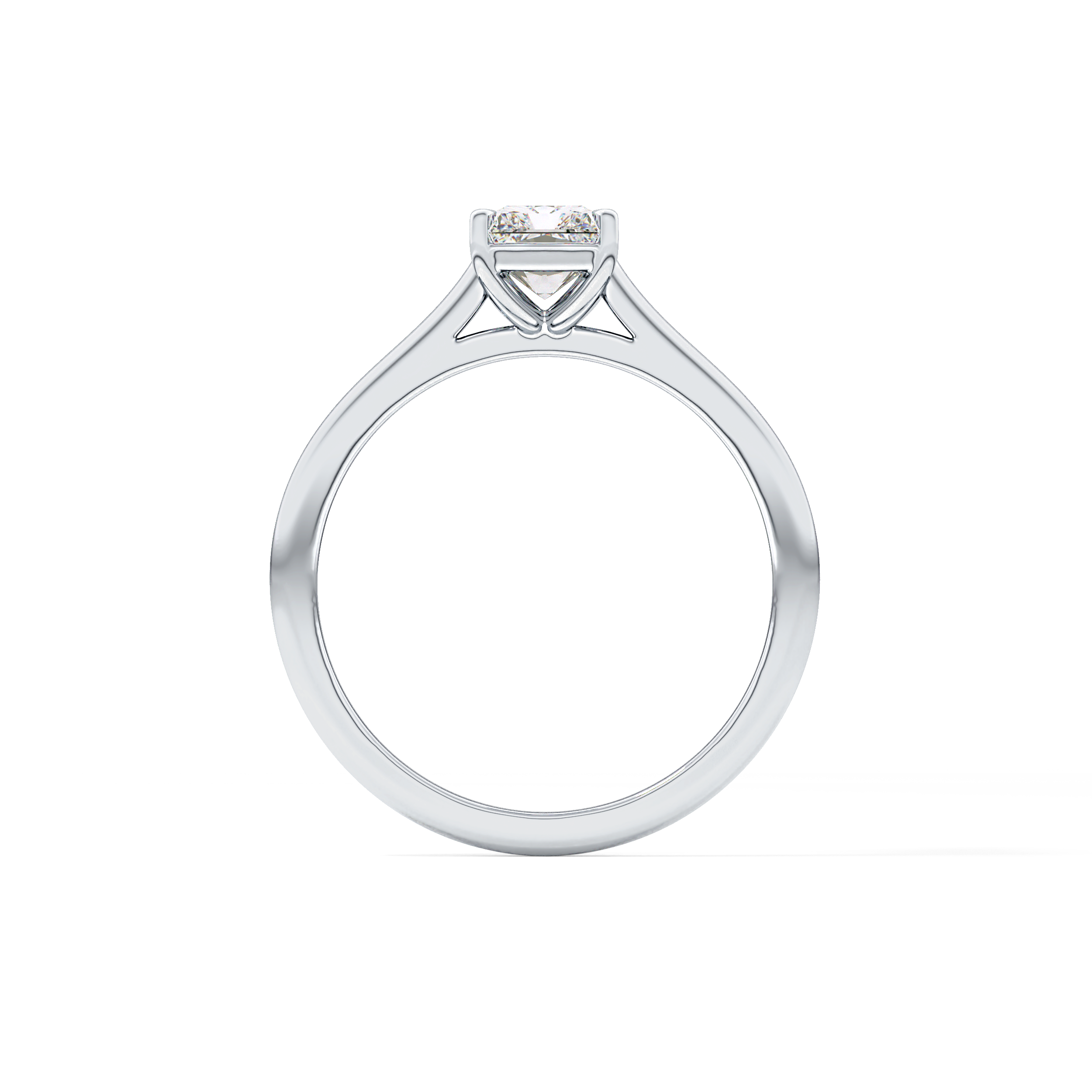 Radiant Solitaire Cathedral Lab Grown Diamond Engagement Ring