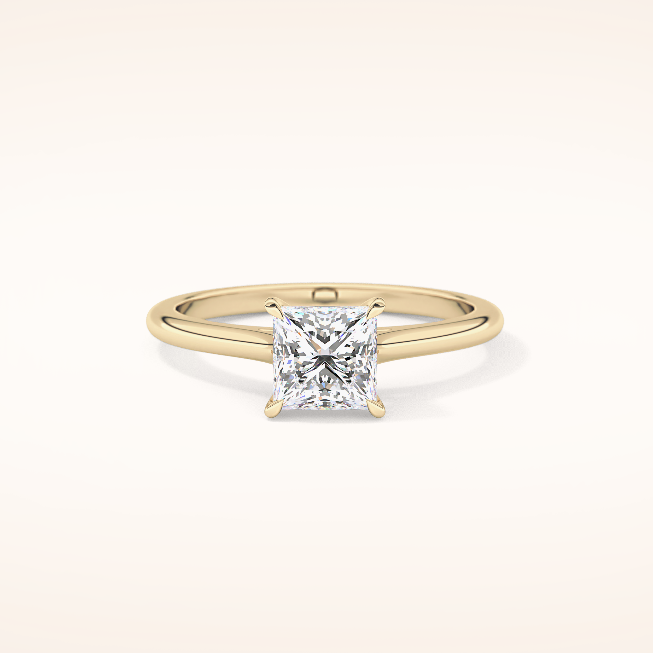 1.04 CT Princess Shaped Solitaire Moissanite Engagement Ring
