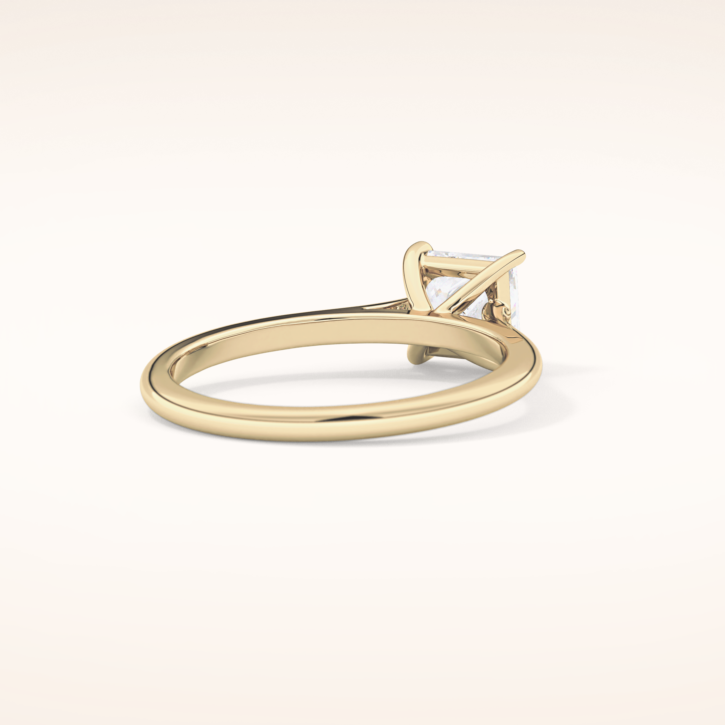 1.04 CT Princess Shaped Solitaire Moissanite Engagement Ring
