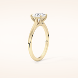 1.04 CT Princess Shaped Solitaire Moissanite Engagement Ring