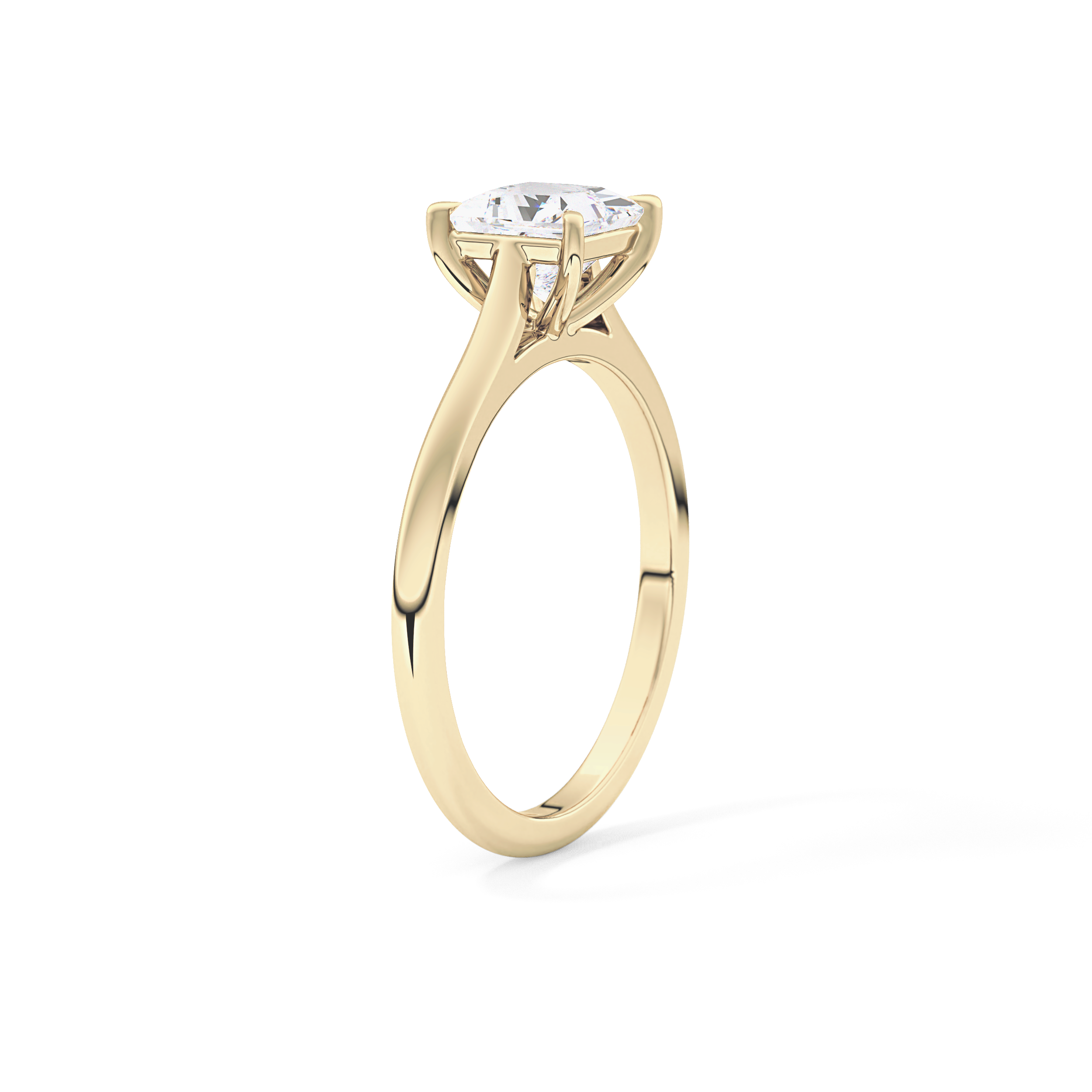 Princess Solitaire Cathedral Lab Grown Diamond Engagement Ring