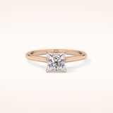 1.04 CT Princess Shaped Solitaire Moissanite Engagement Ring