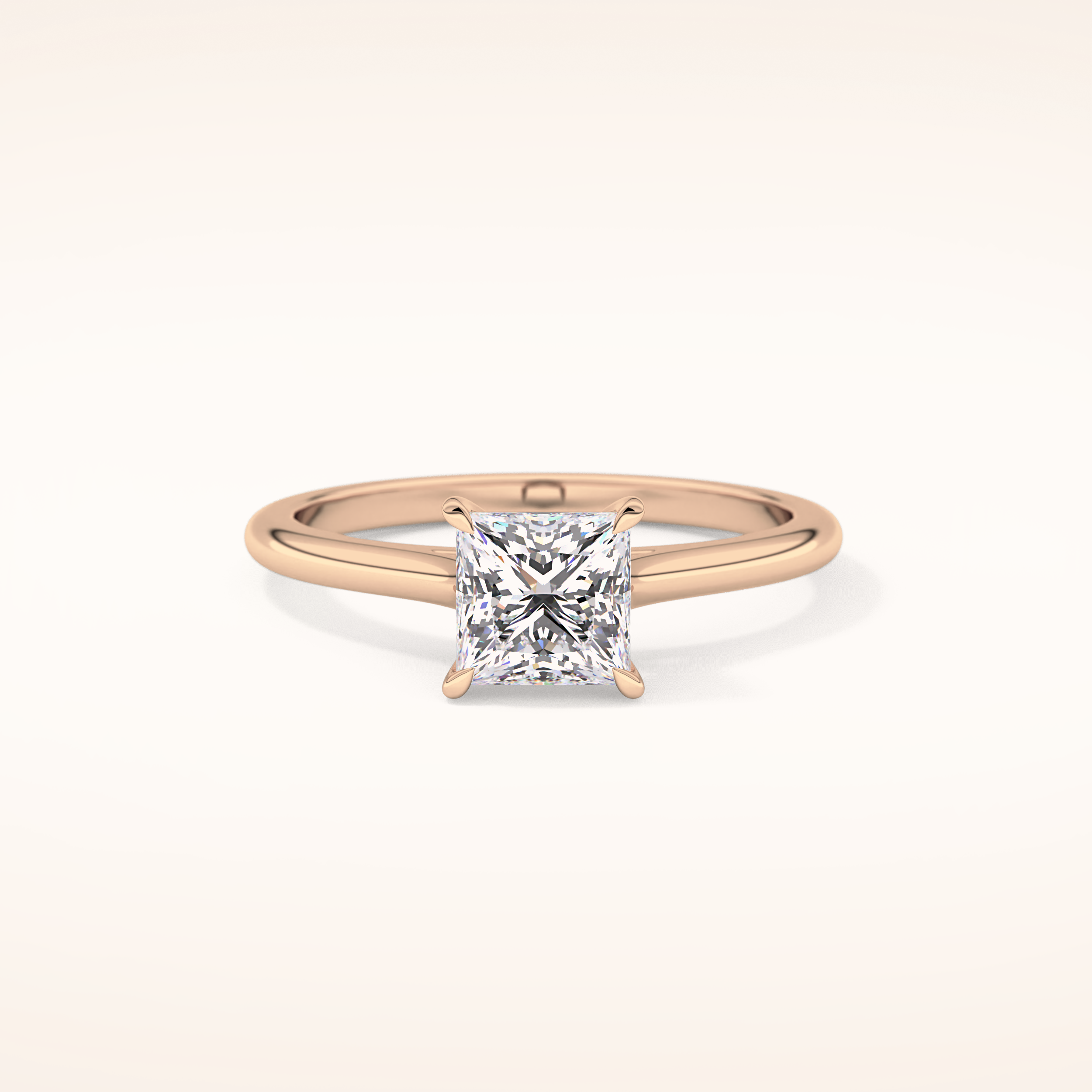 1.04 CT Princess Shaped Solitaire Moissanite Engagement Ring
