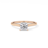 Princess Solitaire Cathedral Lab Grown Diamond Engagement Ring