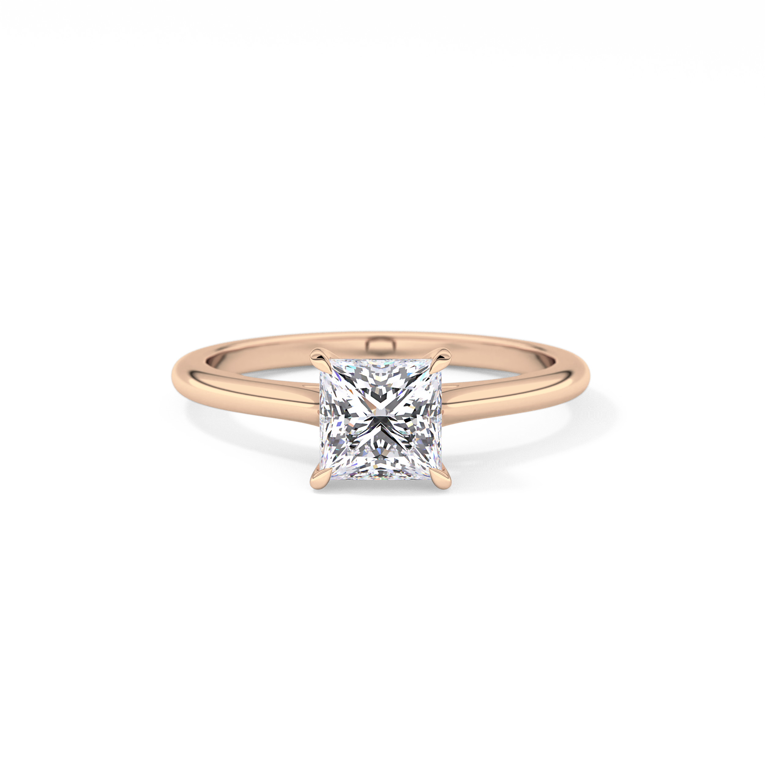 Princess Solitaire Cathedral Lab Grown Diamond Engagement Ring