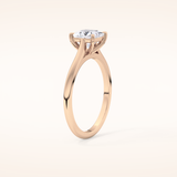1.04 CT Princess Shaped Solitaire Moissanite Engagement Ring
